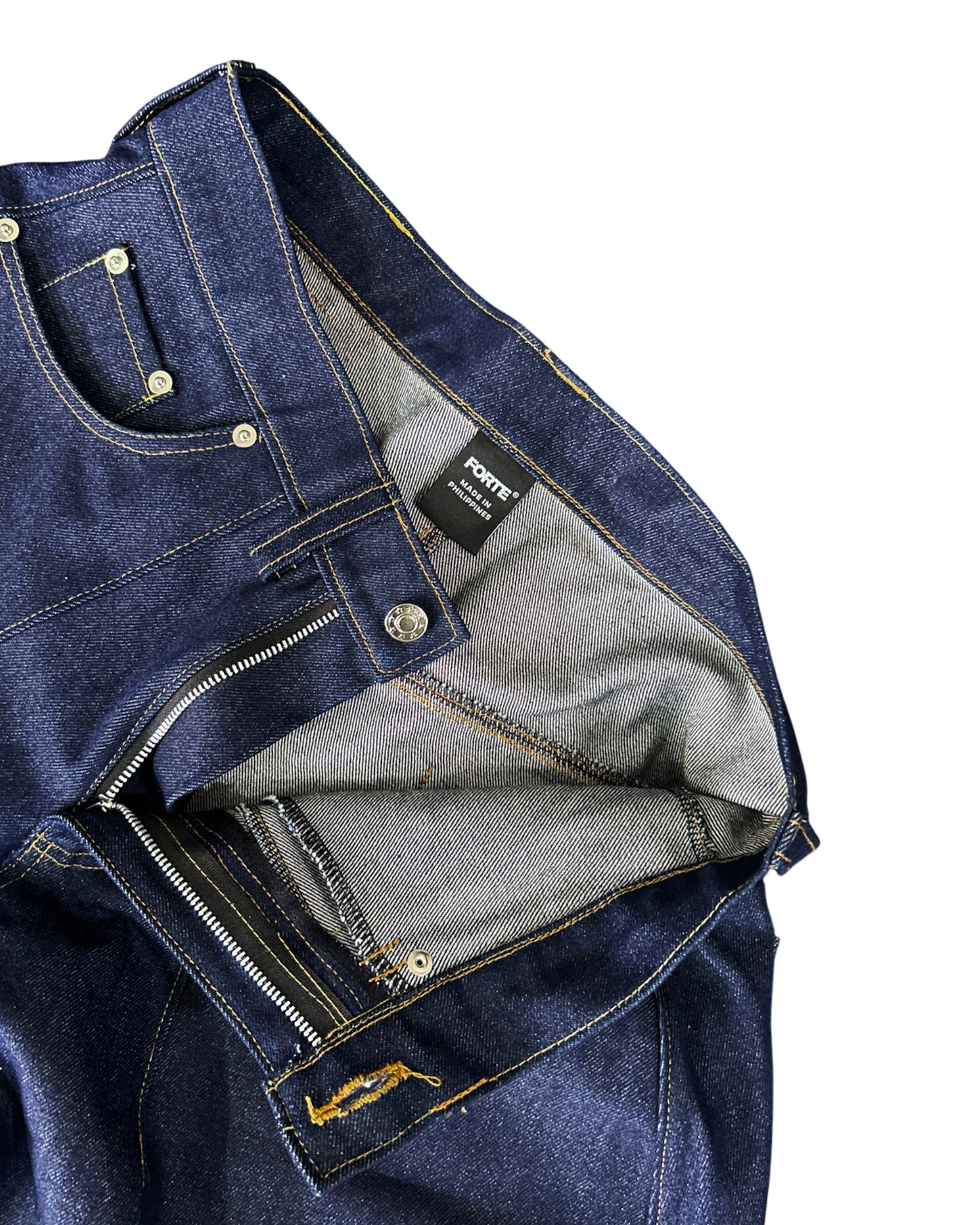 FORTE® HEAVY INDIGO BARREL RAW DENIM PANTS