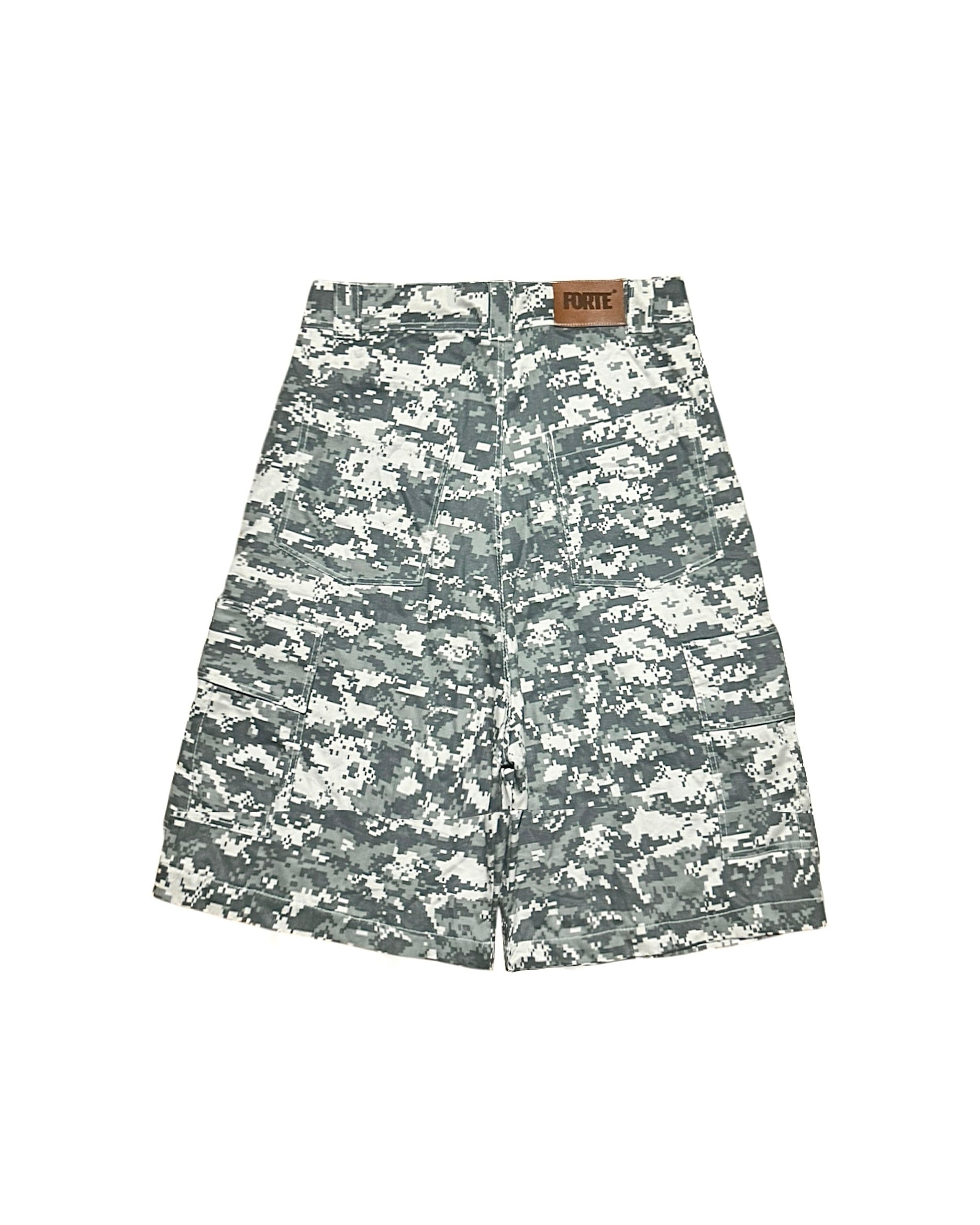 FORTE® Digital Camouflage Long Cargo Shorts