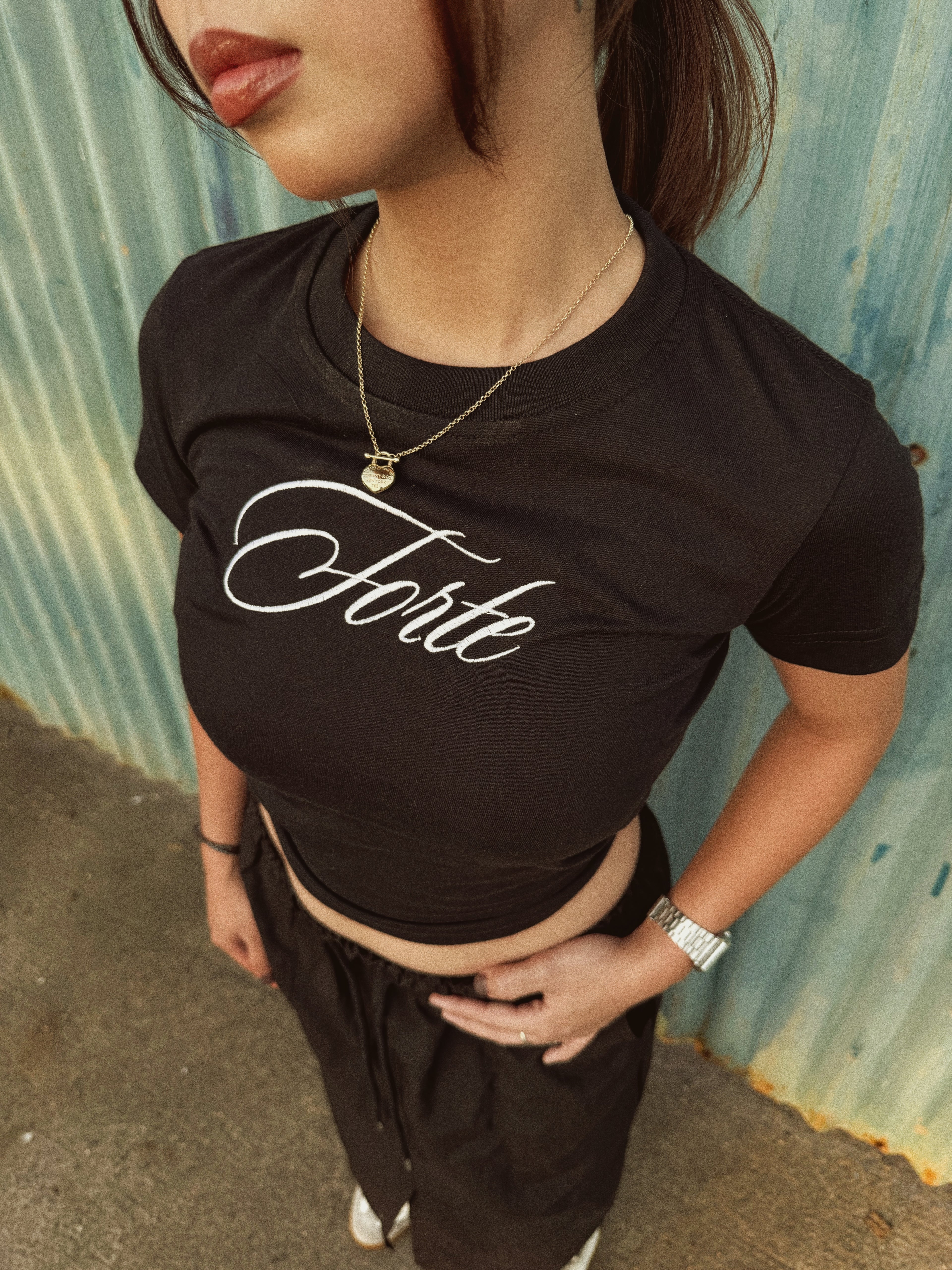 FORTE® - Embroidered Cursive Logo Baby Tee
