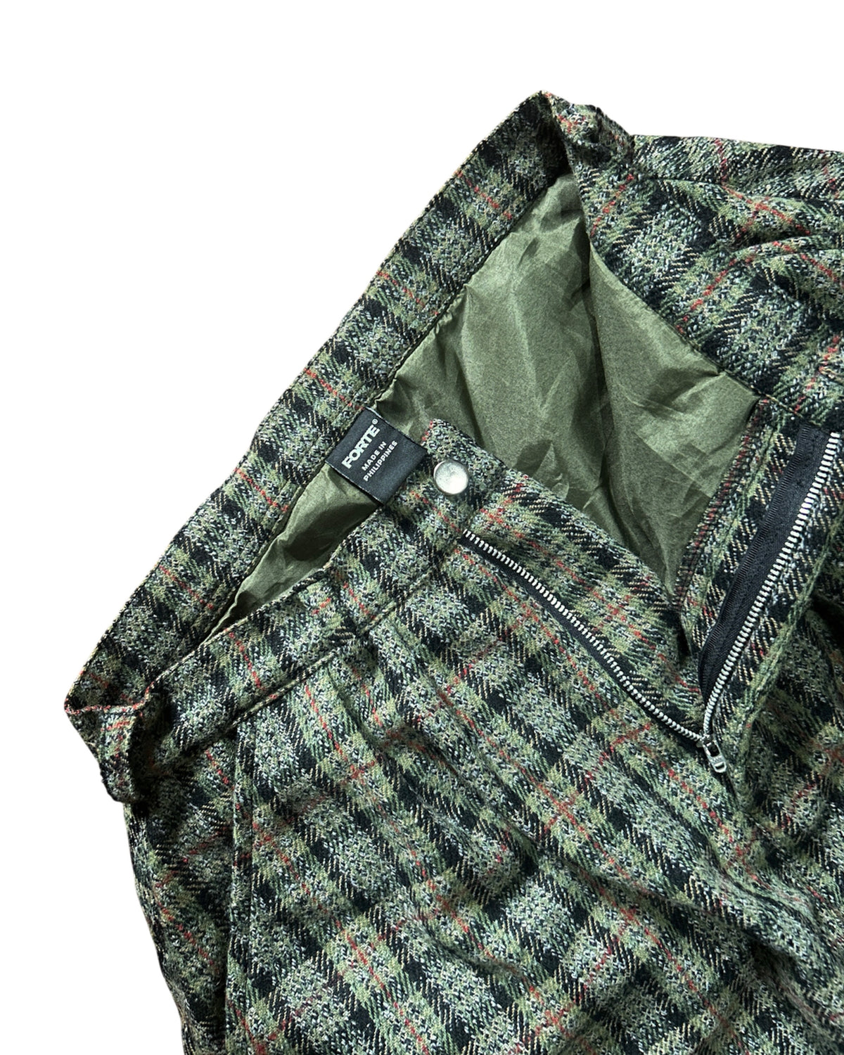 FORTE® - CHECKERED LONG PLEATED WOOL SHORT