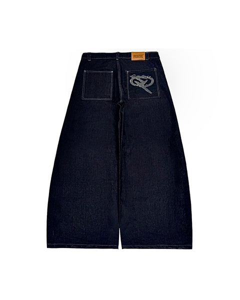 FORTE® HEAVY INDIGO BAGGY RAW DENIM PANTS